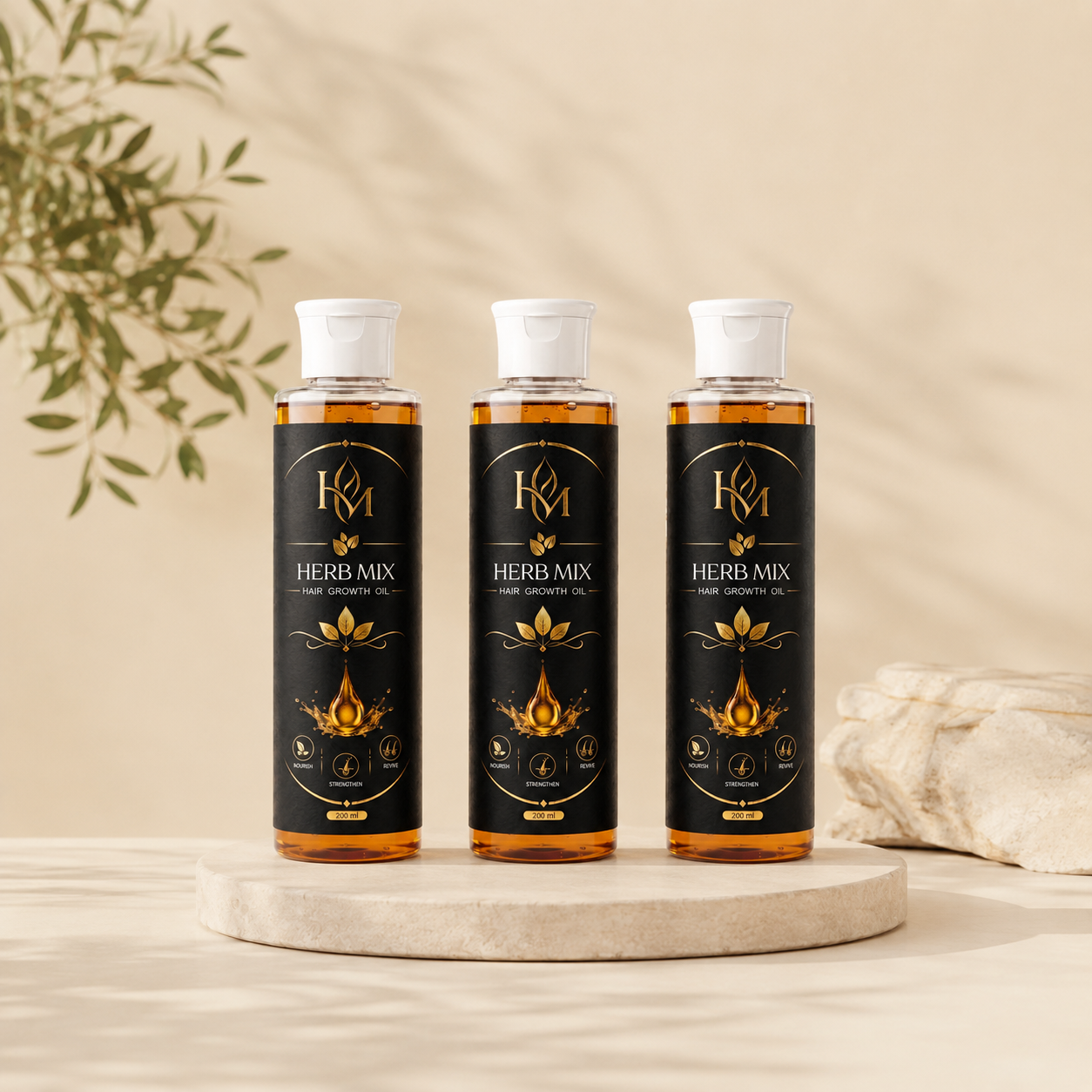 Best Offer 3 Bottles Herb Mix Hair Growth Oil